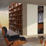 knihovna na míru v obývacím pokoji