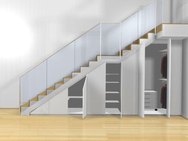 Je skříň umístěná pod schodištěm dobrý nápad? To zjistíte díky 3D vizualizaci
